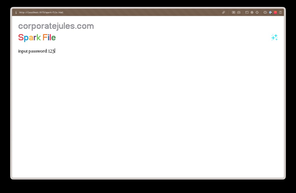 Spark File password gate